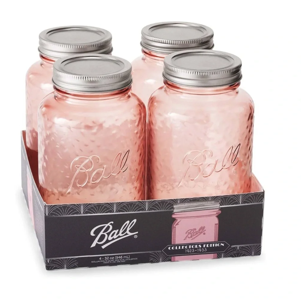 Pink Glass Ball Jar Set - Picture 1 of 1